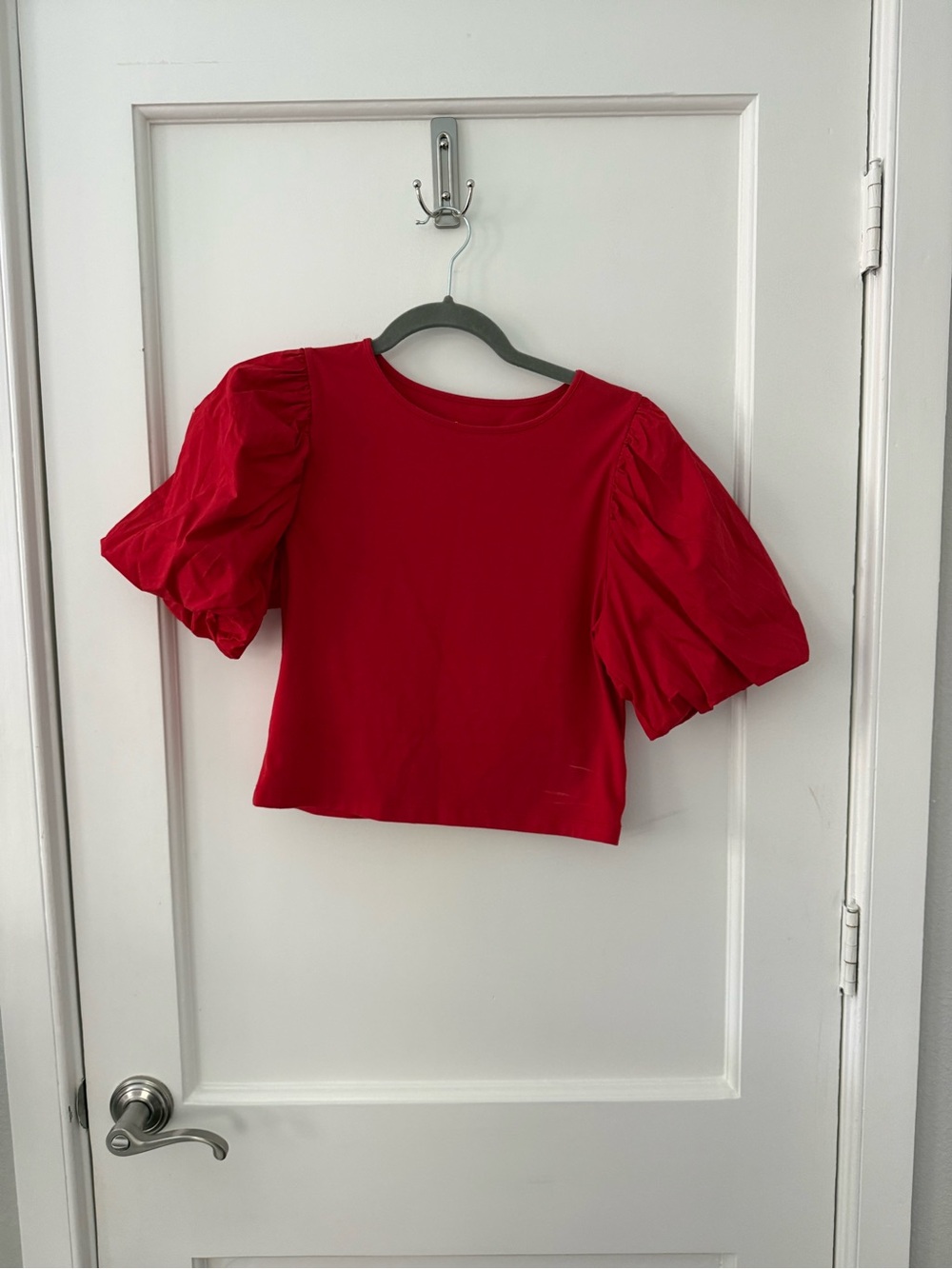 Target red puff sleeve tee